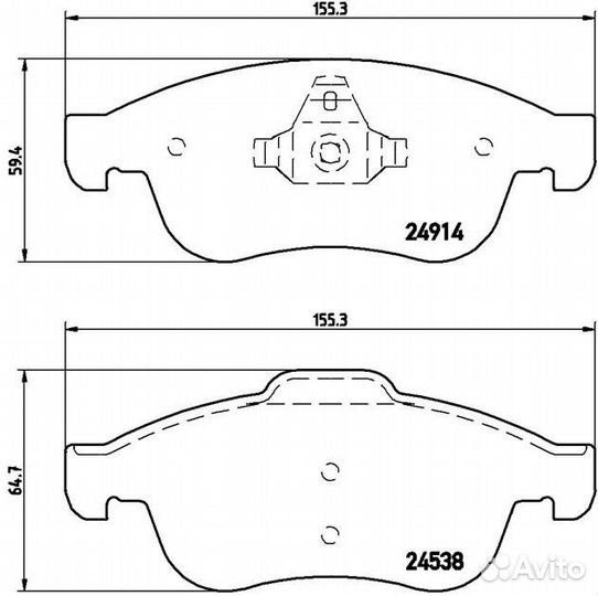Колодки тормозные дисковые передн. renault captur