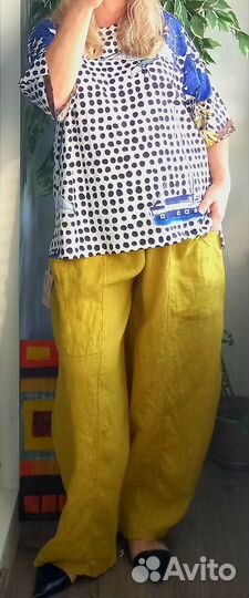 Яркая нарядная авторская блуза one size до 62