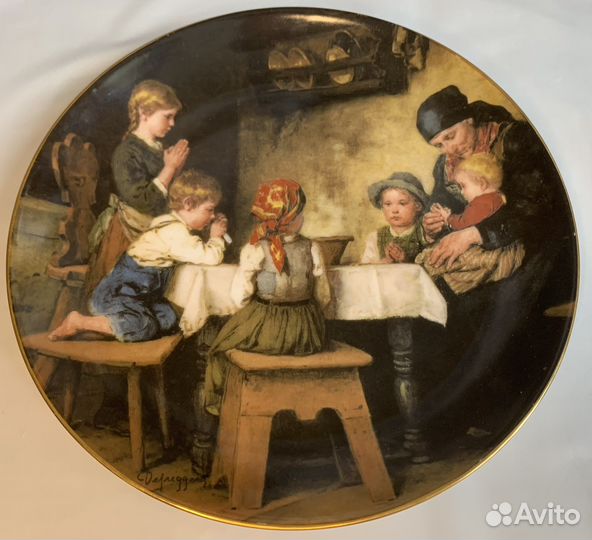 Фарфоровая Настенная тарелка. Винтаж. Европа