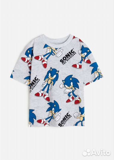 Новая футболка Соник Н&М на возраст от 4 до 10 лет