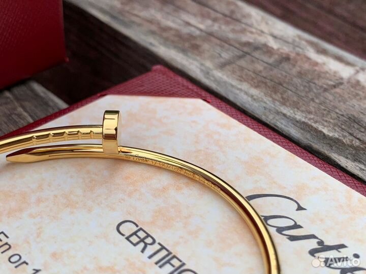 Браслет тонкая модель Cartier гвоздь золото