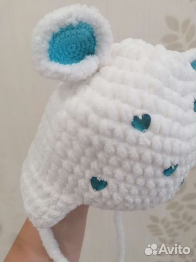 Шапка зимняя для новорожденных новая