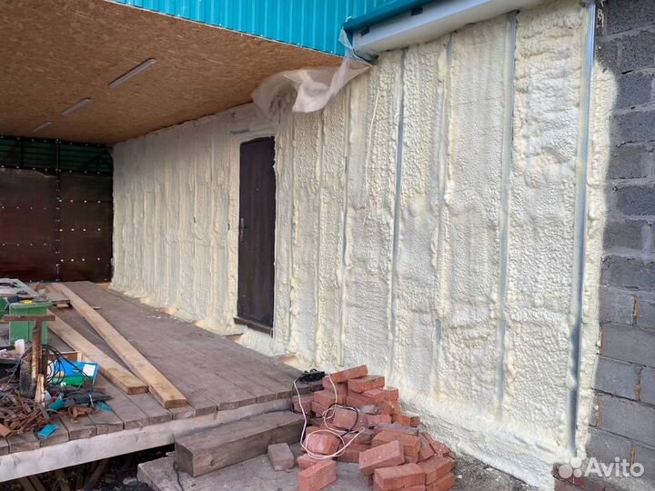 Напыление ППУ утепление фундамента