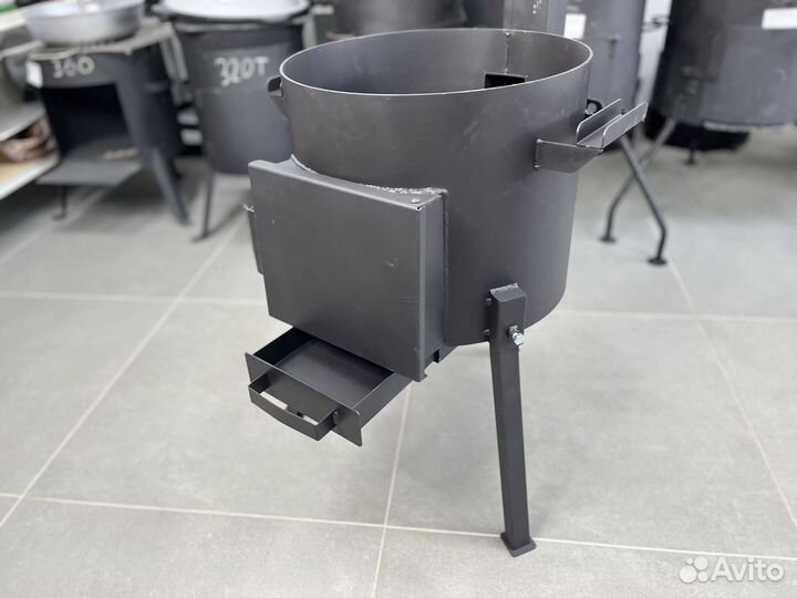 Печь 3 мм c трубой для казана 12 литров
