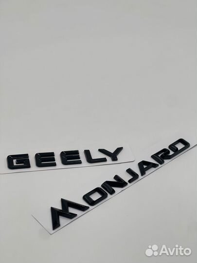 Надпись наклейка Geely + Monjaro Black антихром