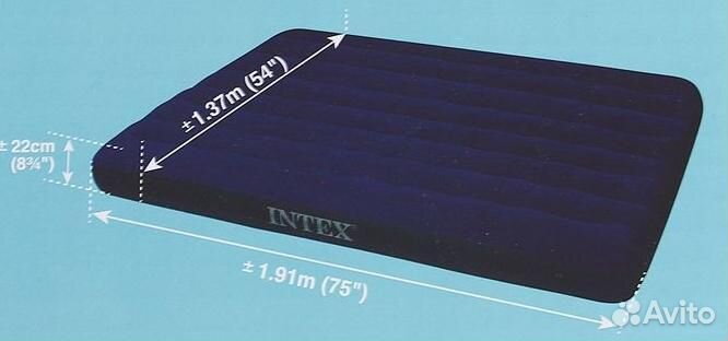 Надувной матрас intex 137х191х25 см