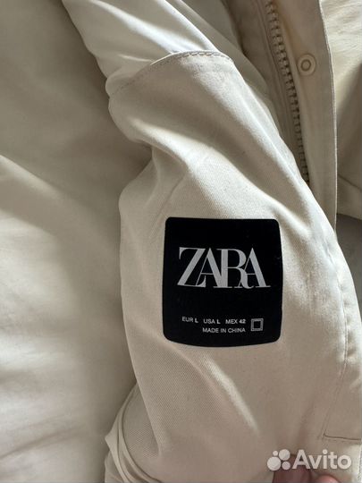 Пуховик zara белый