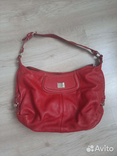 Сумка женская натуральная кожа красная
