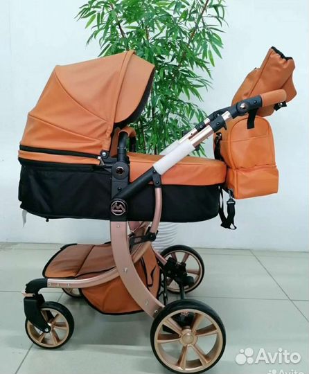 Коляска (новая). Экокожа. Luxmom 608