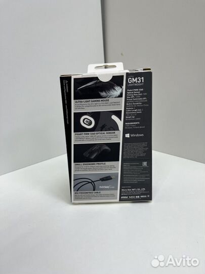 Мышь Беспроводная MSI Clutch GM31