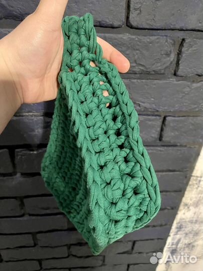 Сумка вязаная трикотажная ручная вязка
