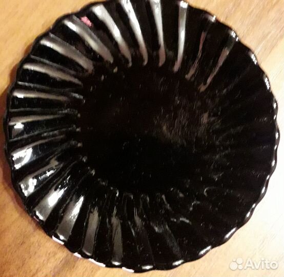 Красивый сервиз новый цветное стекло с золотом