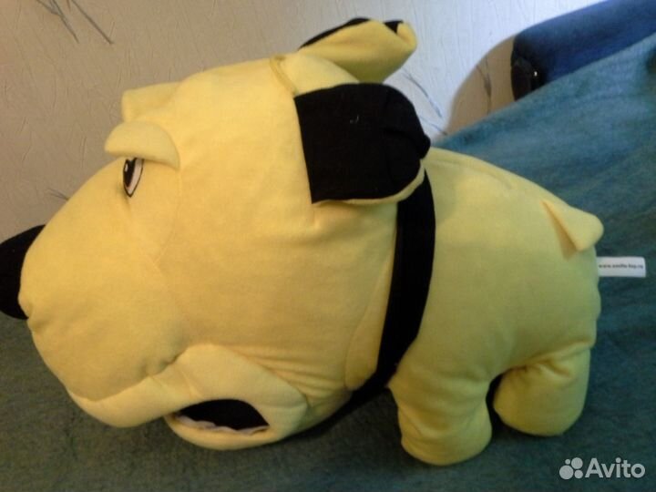 Собачка-Подушка, массажер(с наполнителем) желтая