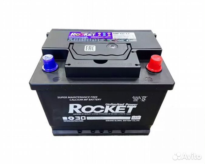 Аккумулятор 62 AH (580A) Rocket