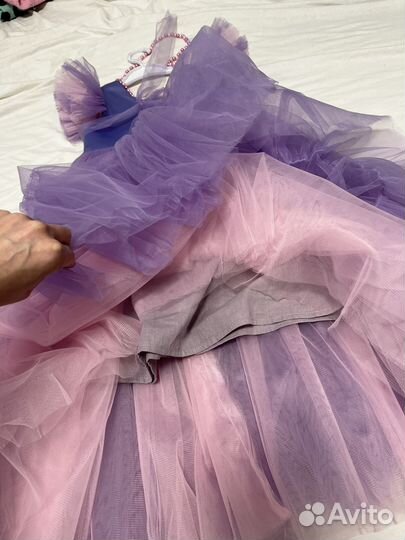 Нарядное платье для девочки 122 128 фиолетовое