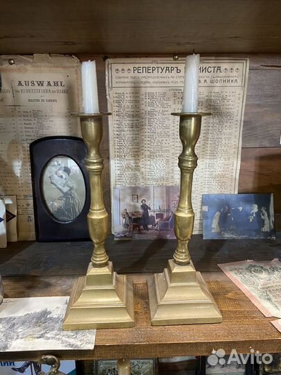 Подвечники старинные парные разные, до 1917г