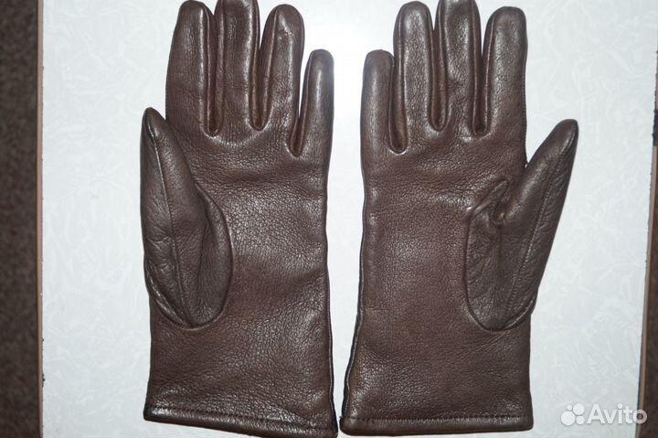 Перчатки зимние женские кожаные новые