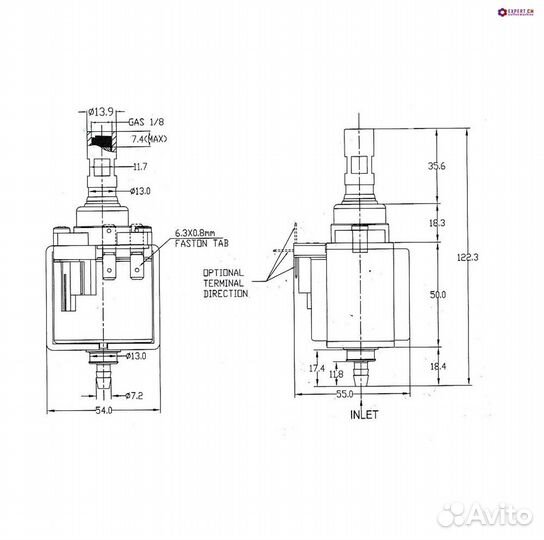 Помпа вибрационная stiffitem CM KP1 53W 220-240V 50Hz, пластиковый выход***