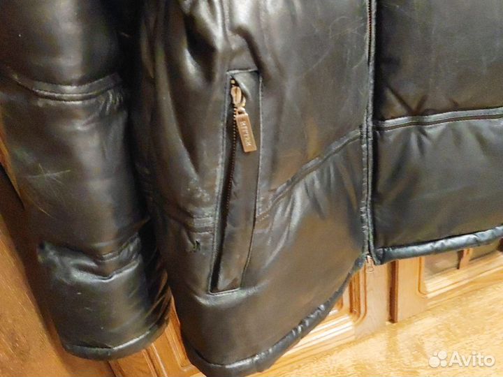 Пуховик мужской экокожа 60