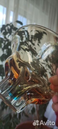 Ваза цветное гутное стеклоЧехия, СССР