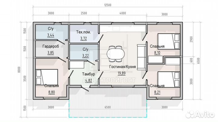Модульный дом с мастер-спальней 82 кв.м