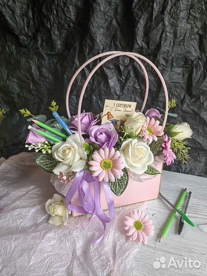 Буке из мыльных цветов на 1сентября