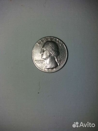 Liberty quarter dollar перевертыш 1973г+ 5 центов