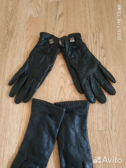 Перчатки женские кожаные