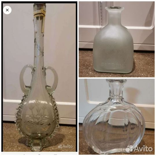 Бутылки декоративные Кувшин, Яблоко, Куб, Снаряд