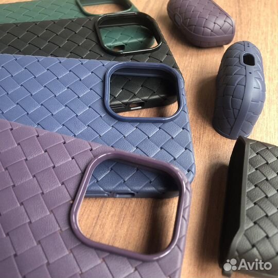 Чехол на iPhone 11/12/13/14/Pro/Pro Max плетеный