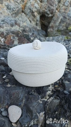 Корзина интерьерная, из шнура, для медочей