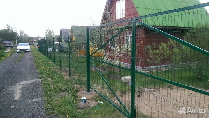 Забор из 3д сетки Гиттер под ключ. Высота 2 м