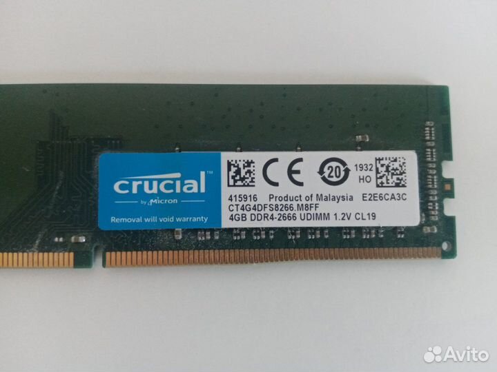 Crucial ddr4 4Гб Оперативная память