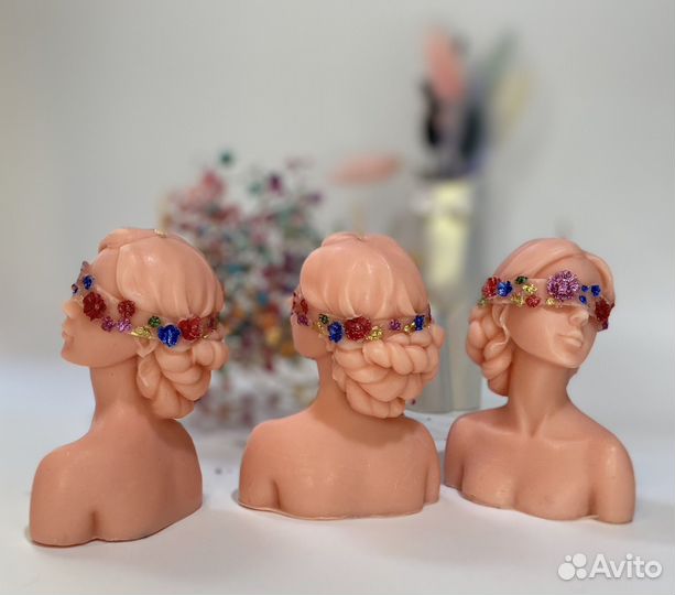 Свечи интерьерные, свечи восковые, свечи цветные