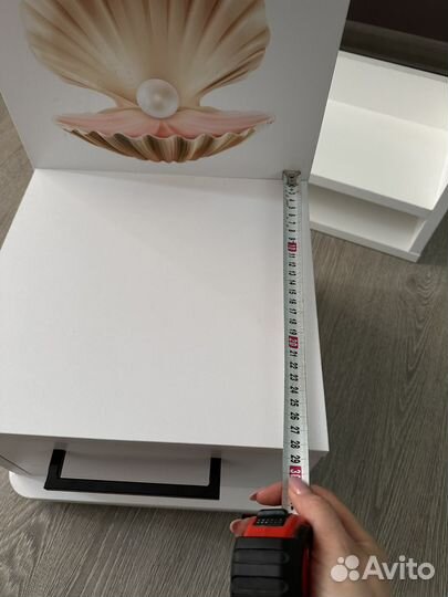 Тумбочка офисная белая с ящиком