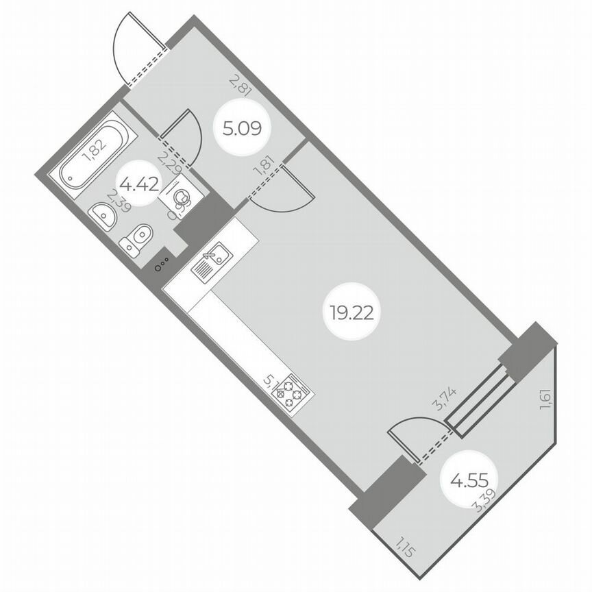 Квартира-студия, 30 м², 18/20 эт.