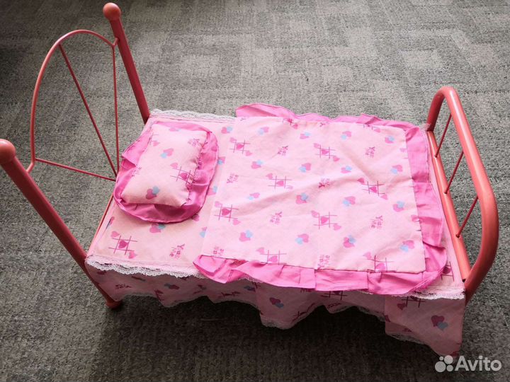 Кроватка для кукол + пупс в подарок