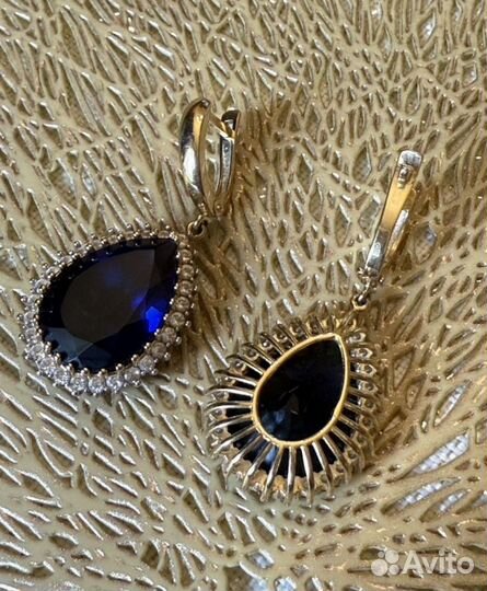 Золотые серьги с фианитами