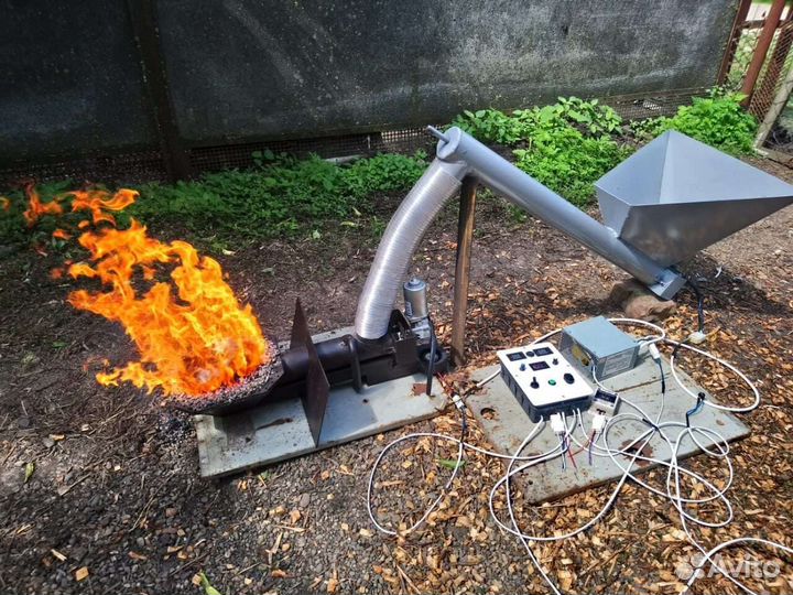 Ретортная горелка на пеллетах