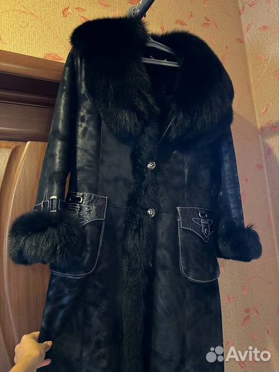 Дубленка женская чёрная 48 50