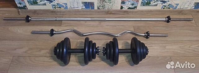 Гантели по 19 кг + 2 Грифа