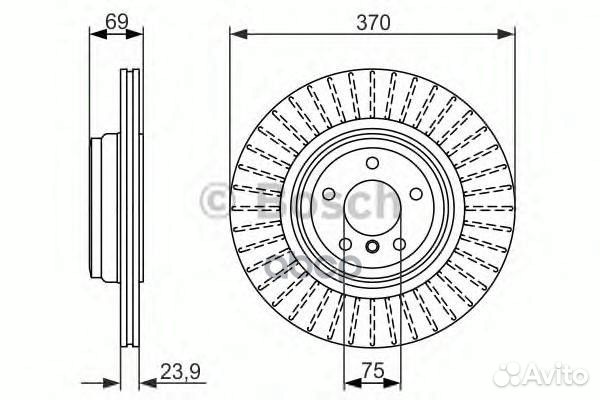 Диск торм. задн.вент.370x24 5 отв.;BMW 5 (F07