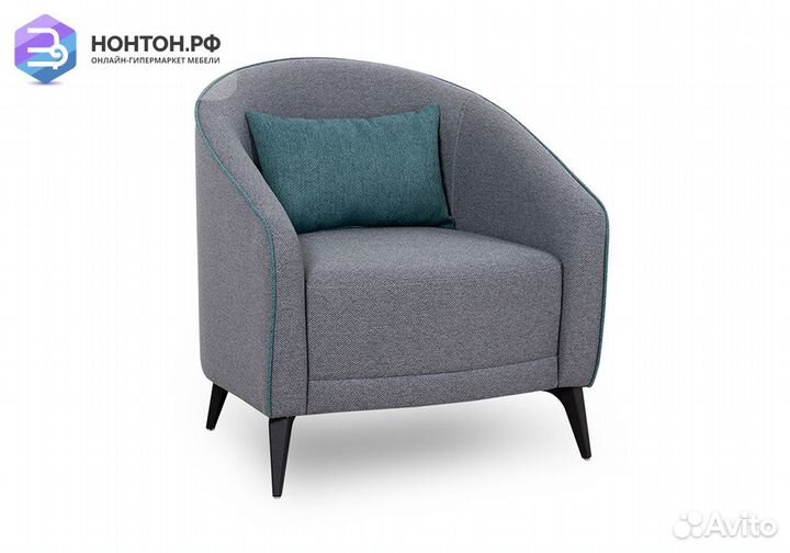 Кресло Бернис темно-серое / темно-зеленое