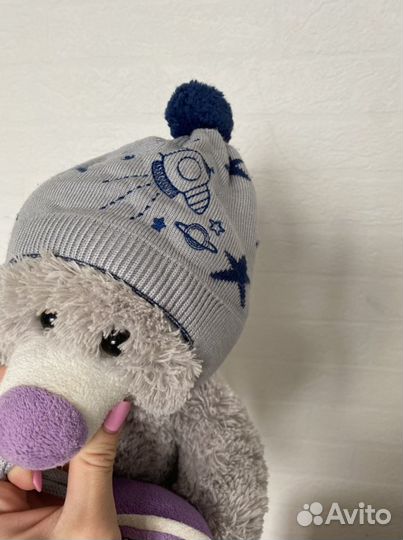 Шапка для мальчика на весну и осень 0-6 месяцев