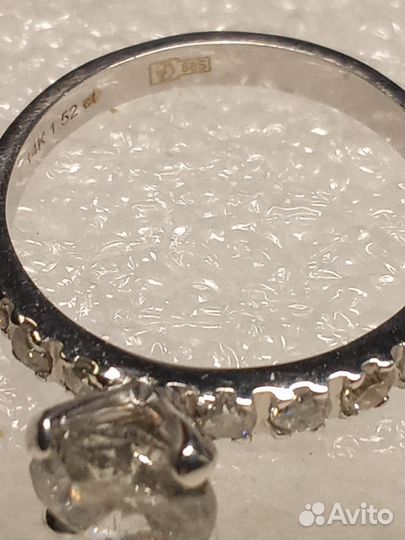 Кольцо С Природными Бриллиантами 1,47 карат.17 р