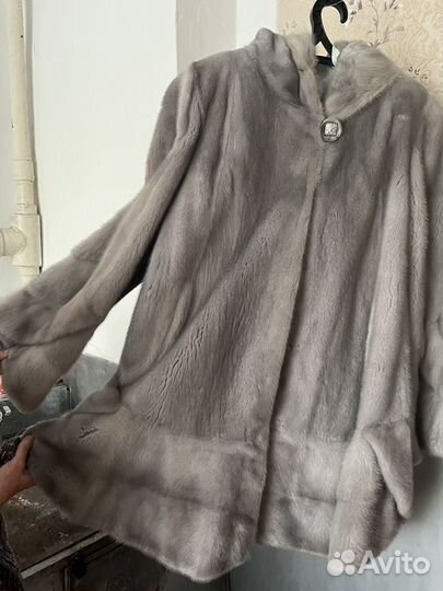 Шуба норковая с капюшоном