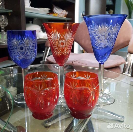 Старинные фужеры, стаканы, 50-е гг