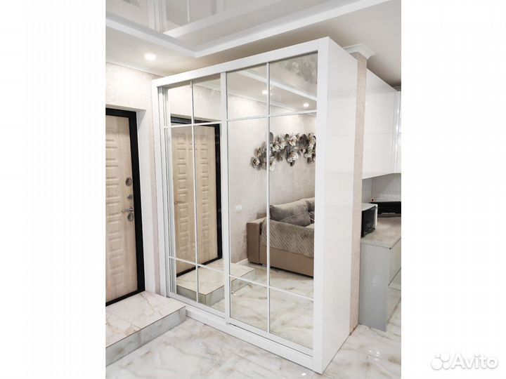 Зеркальные двери на заказ шк-352