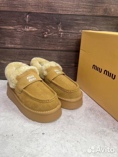 Лоферы Miu Miu зима с мехом