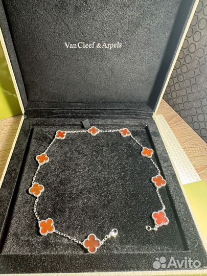 Колье van cleef vgold сердолик